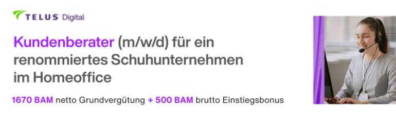 Kundenberater (m/w/d) für ein renommiertes Schuhunternehmen im Homeoffice